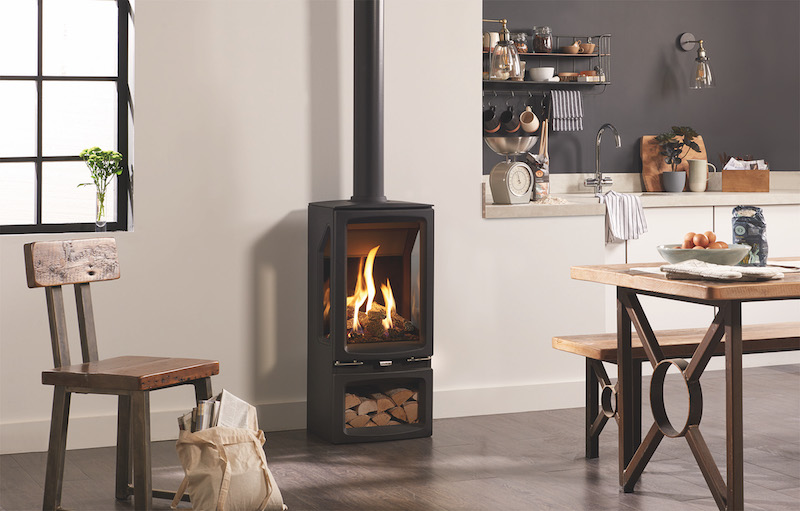 Gashaard in de keuken. Gaskachel Vogue midi via Gazco #gazco #gaskachel