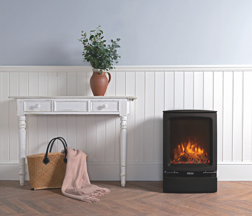 Elektrische kachel Vogue Midi via Gazco #kachel #elektrisch #interieur