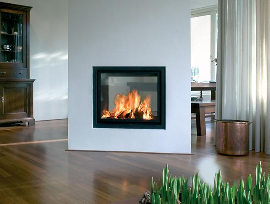 Gesloten houthaard als roomdivider - kal-fire heat 71-5